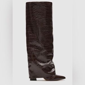 Steve Madden Paltrow Croc Embossed Knee High Boot size 7 NEW IN BOX
